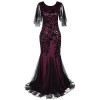 PrettyGuide Women's Evening Dress 1920s Sequin Mermaid Hem Maxi Long Formal Ball Gown - Dresses - $48.99 