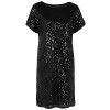 PrettyGuide Women's Sequin Cocktail Dress Loose Glitter Shift Party Tunic Dress - Dresses - $32.99 