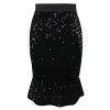PrettyGuide Women's Sequin Skirt High Waist Velvet Shimmer Mermaid Ruffle Party Pencil Skirt - Skirts - $21.99 