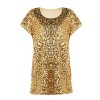 PrettyGuide Women's Sequin Top Shimmer Glitter Loose Bat Sleeve Party Tunic Tops - Shirts - $21.99 