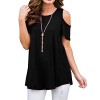 PrinStory Women's Short Sleeve Casual Cold Shoulder Tunic Tops Loose Blouse Shirts - Shirts - $29.99  ~ £22.79