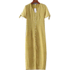 Print Lace-up Single-breasted Split Dres - sukienki - $29.99  ~ 25.76€