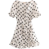 Print Short Sleeve Waist V Neck Dress - Obleke - $25.99  ~ 22.32€