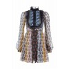 Printed Chiffon Dress - sukienki - 