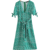 Printed Deep V Thin Beach Dress - Dresses - $27.99 