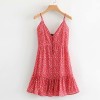 Printed Velcro V-Neck Sexy Sling Dress - 连衣裙 - $27.99  ~ ¥187.54