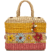 Péro Appliquéd Striped Straw Basket Bag - Torbice - 