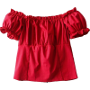 Puff Sleeve One Shoulder Strap Ruffle To - Košulje - kratke - $25.99  ~ 165,10kn
