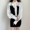 Puff sleeve design strappy contrast ragl - Dresses - $27.99  ~ £21.27