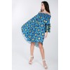 Puffy Ruffle Sleeve Smocking Off Shoulder Print Midi Dress - Obleke - $36.30  ~ 31.18€
