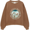 Pull and bear brown graphic print jumper - Pullovers - 