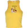 Puppy print short yellow top - Vests - $19.99 