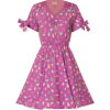 Purple Bear Print Dress  - Dresses - $45.59 