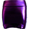 Purple Shiny Liquid Mini Skirt Elastic Waist Band - Skirts - $13.90 
