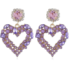 Purple Heart Shape Rhinestone Earrings - Earrings - $1.99 