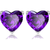 Purple Heart Stud Earrings - Ogrlice - $49.00  ~ 42.09€