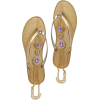 Purple Jeweled Gold Foot Sandal Wedding - Sandals - 
