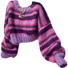 Purple Knit Sweater - Koszule - długie - 