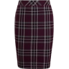 Purple Plaid Pencil Skirt - Resto - 