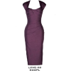 Purple Square Neck Dress - sukienki - 