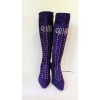 Purple Studded Boots - Čizme - 