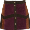 Purple and Brown Suede Mini Skirt - スカート - 