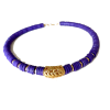 Purple and Gold Choker Necklace - Naszyjniki - $42.00  ~ 36.07€