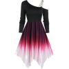 Purple and Pink Short Ombre Dress - Vestiti - 