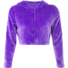 Purple hooded long-sleeved fur dark buck - Jacket - coats - $28.99 