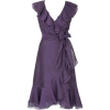 Purple ruffled wrap dress - Платья - 