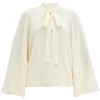 Pussybow pintucked crepe blouse | Giamba - Camisas manga larga - 