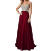QSYE Women's Beaded Prom Dreeses Long V-Neck Chiffon Evening Gowns 2017 - Dresses - $99.00 