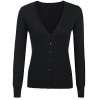 Qearal Women Cashmere V-Neck Button Down Long Sleeve Knit Cardigan Sweater - Shirts - $9.99 