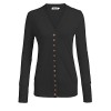 Qearal Womens V Neck Button Down Long Sleeve Soft Knit Snap Cardigans (S-2X) - Camisas - $9.99  ~ 8.58€