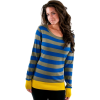 Quiksilver Base Stripe Crew Sweater Cruz Blue - 長袖シャツ・ブラウス - $29.99  ~ ¥3,375