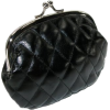 Quilted Lux Framed Coin Purse Black - Clutch bags - $3.77  ~ £2.87