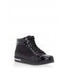 Quilted Faux Patent Leather High Top Sneakers - スニーカー - $12.99  ~ ¥1,462