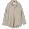 R13 beige neutral shredded plaid shirt - Shirts - 