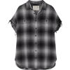 R13 grey plaid shirt - Рубашки - короткие - 