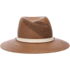 RAG & BONE Zoe leather-trimmed straw hat - 有边帽 - 