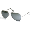RAY-BAN RB 3025 AVIATOR SUNGLASSES Silver Crystal Gray Mirror - Sunglasses - $98.44 