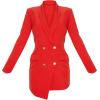 RED GOLD BUTTON BLAZER DRESS - sukienki - 
