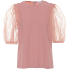 REDVALENTINO Crêpe and tulle top - 半袖衫/女式衬衫 - 