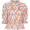 REJINA PYO high neck check print ruffle - Shirts - 