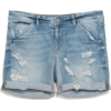 RIPPED DENIM SHORTS - pantaloncini - 