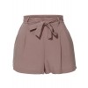 RK RUBY KARAT Womens Casual Elastic Tie Waist Pleated Shorts With Pockets - Shorts - $17.99 
