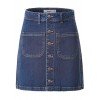 RK RUBY KARAT Womens Casual Vintage Denim Mini Skirt with Pockets - Skirts - $32.99 