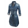 RK RUBY KARAT Womens Classic Vintage Chambray Shirt Dress With Belt - Obleke - $56.99  ~ 48.95€