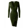 RK RUBY KARAT Womens Fitted Long Sleeve Asymmetrical Side Knotted Bodycon Dress - ワンピース・ドレス - $38.49  ~ ¥4,332