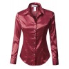 RK RUBY KARAT Womens Plus Size Long Sleeve Satin Blouse with Cuffs - Košulje - kratke - $39.49  ~ 33.92€